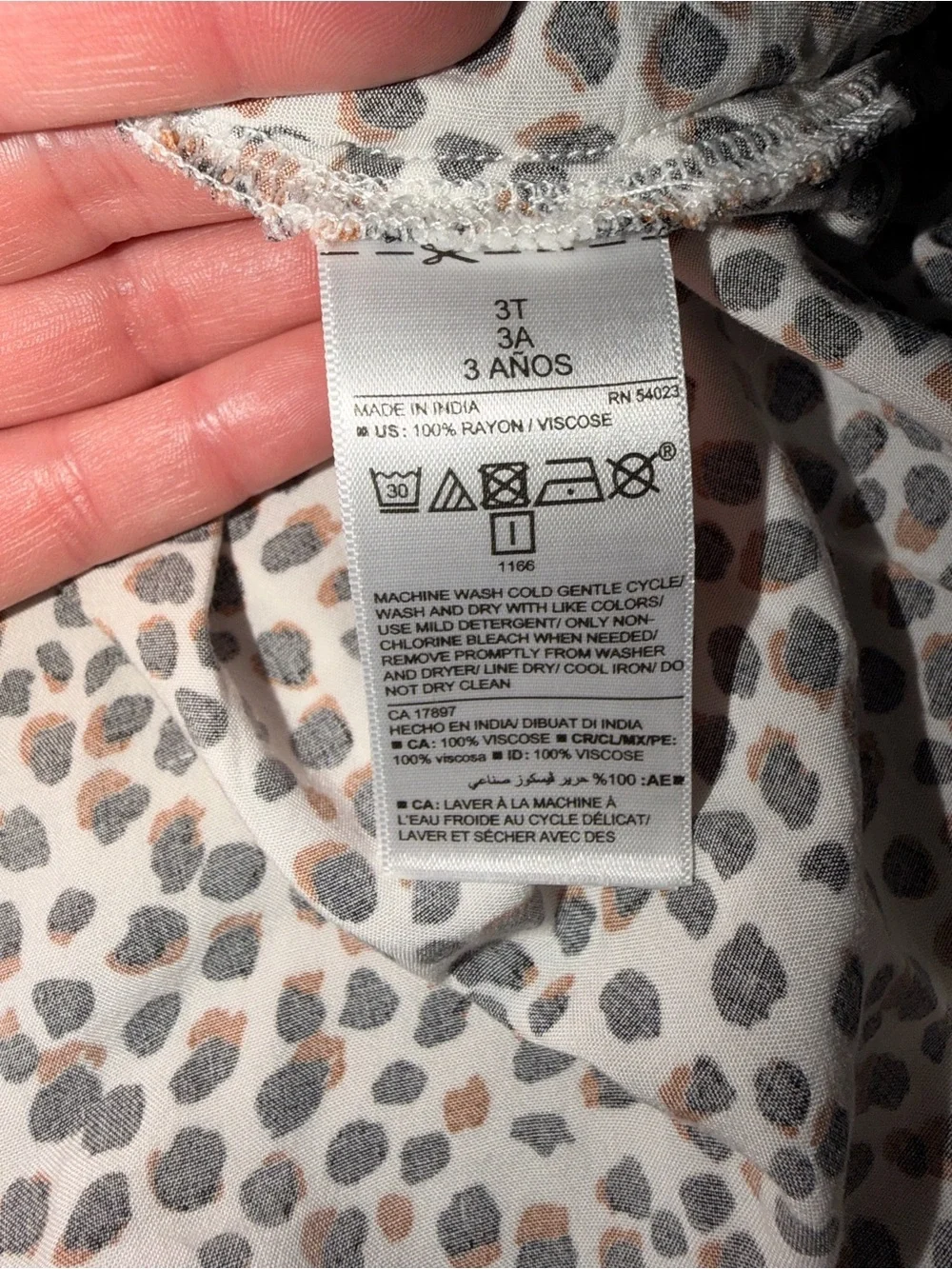 Old Navy Toddler Girls Leopard Print Swing Dress 3T Short Sleeve